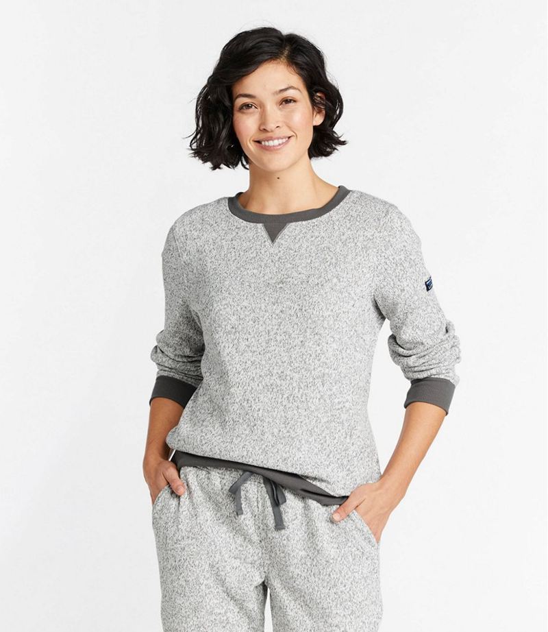 Grey Women's LL Bean Lightweight Sweater Fleece Top Sleepwear | Philippines  GL5627138