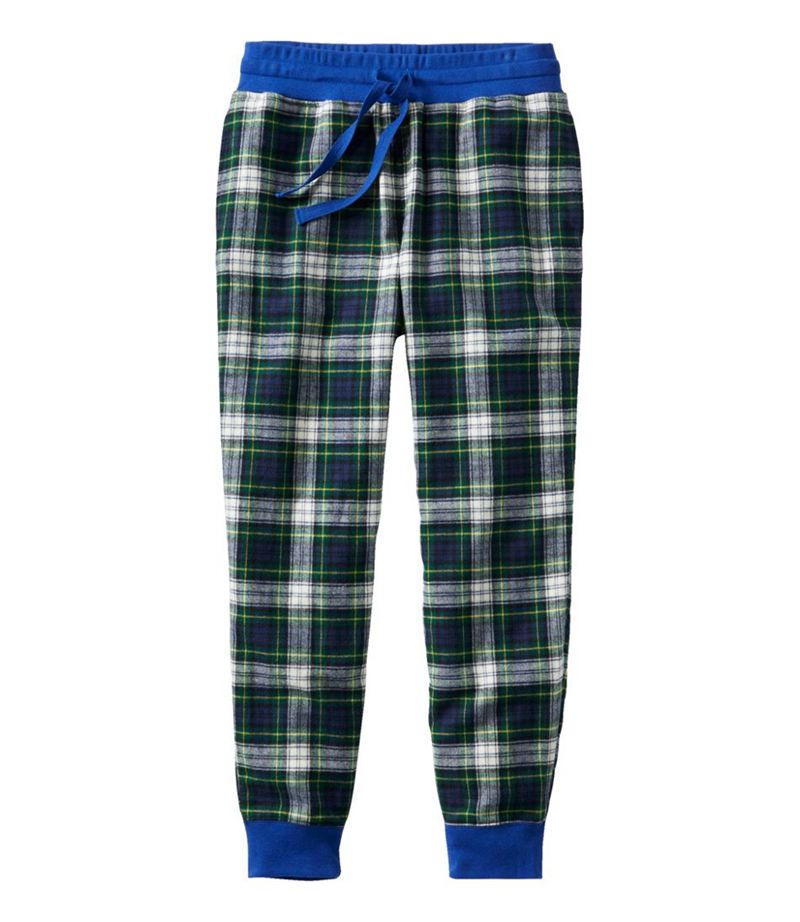 Green Women's LL Bean Scotch Plaid Flannel Sleep Joggers Sleepwear | Philippines VP1396742