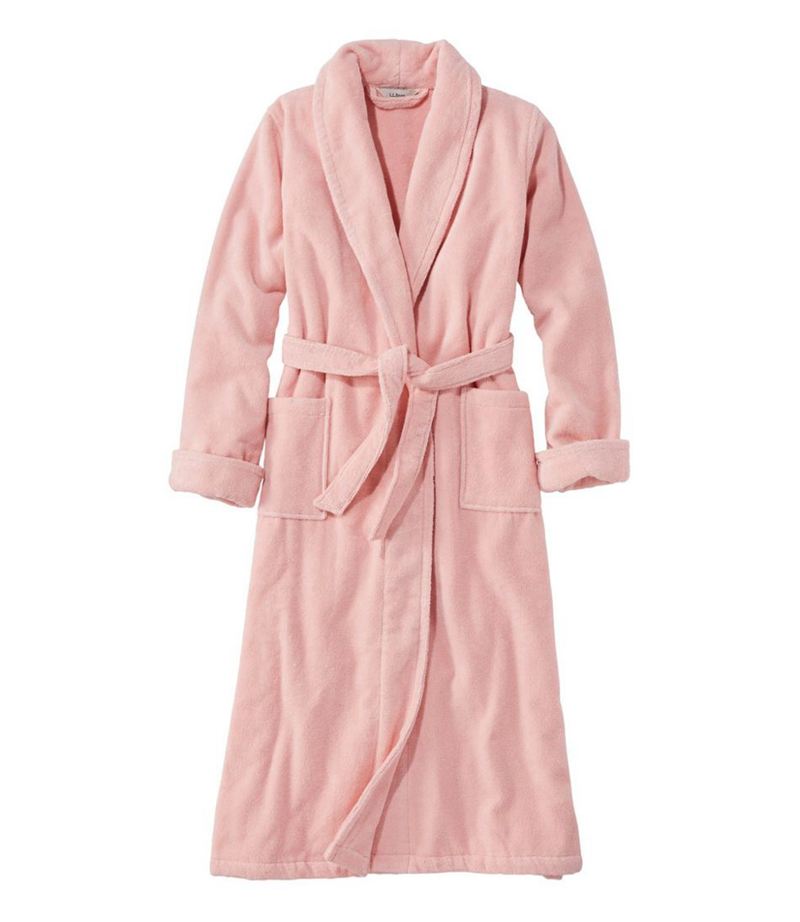 Pink Women's LL Bean Organic Terry Robe Sleepwear | Philippines OG0351892